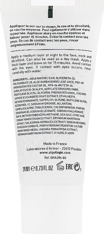 Nawilżająca maska ​​na noc - Algologie Hydra Plus Hydra-Replenishing Sleeping Mask — Zdjęcie N2