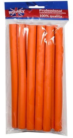 Elastyczne papiloty 16/210, pomarańczowe - Ronney Professional Flex Rollers — Zdjęcie N1