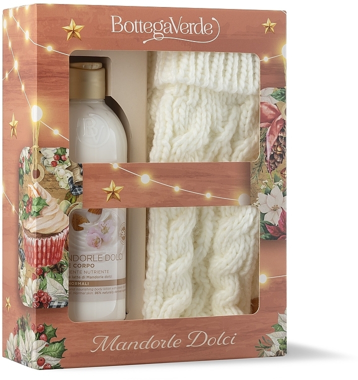 Zestaw - Bottega Verde Mandorle Dolci (b/lot/250ml + mittens) — Zdjęcie N1