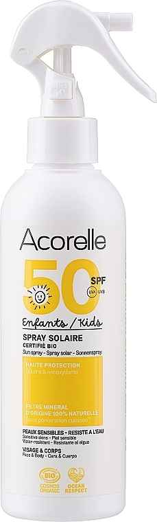 Spray przeciwsłoneczny dla dzieci SPF 50 - Acorelle Natur Sun Spray Solaire High Protection SPF50 — Zdjęcie N1