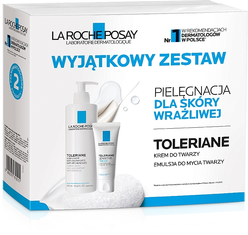 Zestaw do pielęgnacji twarzy - La Roche-Posay Toleriane (cr/gel/400ml + cr/40ml) — Zdjęcie N1