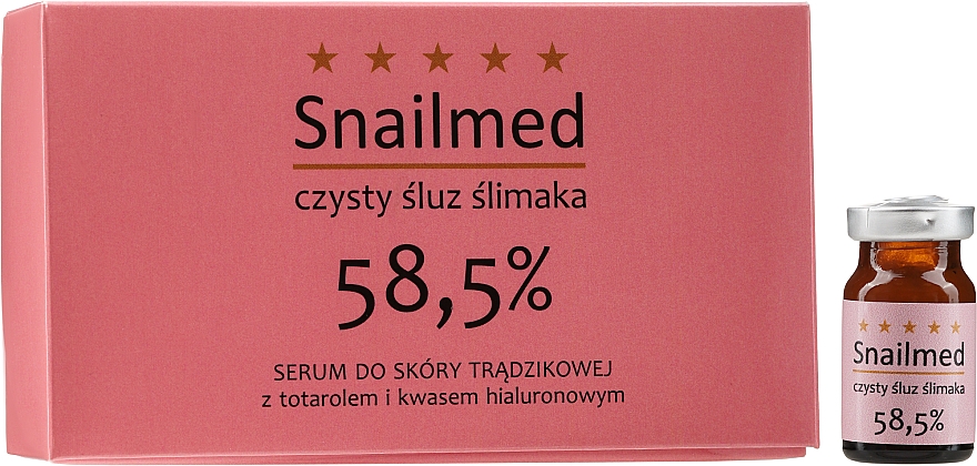 Przeciwtrądzikowe serum ze śluzem ślimaka i totarolem do twarzy - Snailmed — Zdjęcie N4