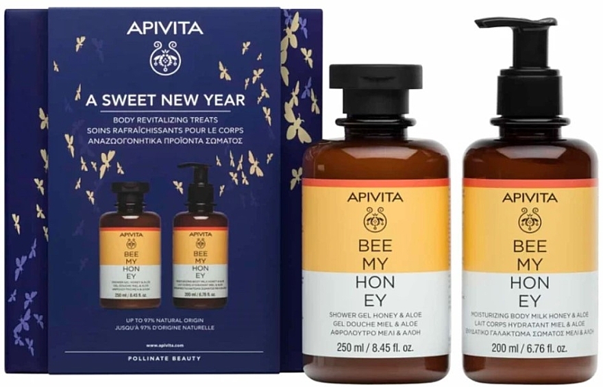 Apivita Bee My Honey - Zestaw (sh/gel/250ml + body/milk/200ml) — Zdjęcie N1