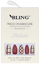 Sztuczne paznokcie Stiletto, kwadraty - Bling Press On Manicure — Zdjęcie N1