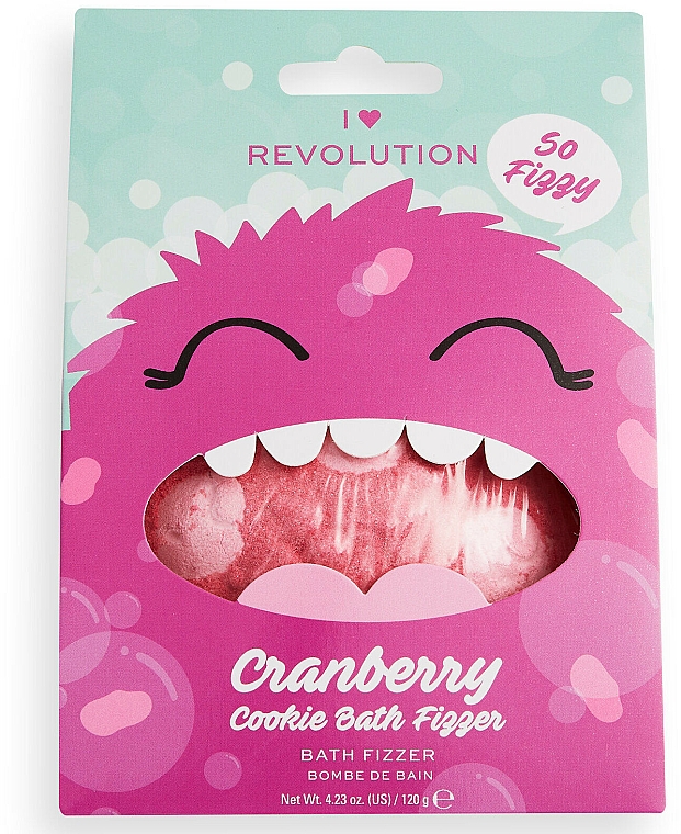 Musujące ciasteczko do kąpieli Żurawina - I Heart Revolution Cranberry Cookie Bath Fizzer — Zdjęcie N1