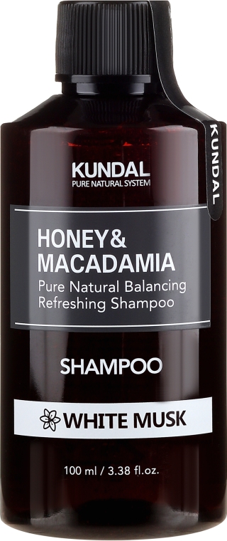 Naturalny balansująco-odświeżający szampon do włosów Białe piżmo - Kundal Honey & Macadamia Shampoo White Musk — Zdjęcie N1