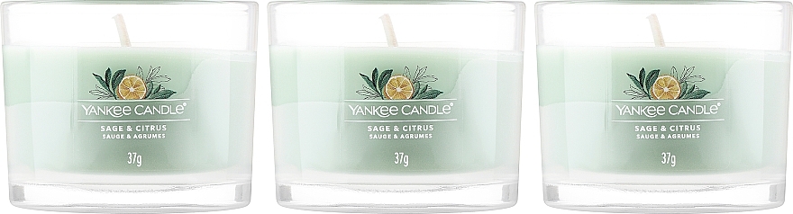 Zestaw - Yankee Candle Sage & Citrus (candle/3x37g) — Zdjęcie N2