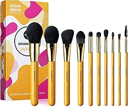 Kup Zestaw syntetycznych pędzli do makijażu, 10 szt., żółty - Eigshow Beauty Into You Premium Yellow Set