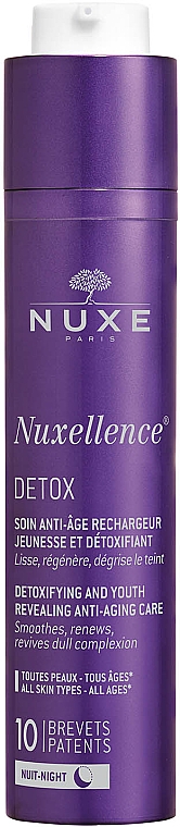 Pielęgnacyjny preparat przeciwstarzeniowy na noc - Nuxe Nuxellence Detox Detoxifying And Youth Revealing Ant-Aging Care