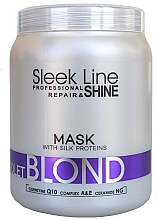 Maska do włosów blond podkreślająca chłodne tony - Stapiz Sleek Line Violet Blond Mask — Zdjęcie N2