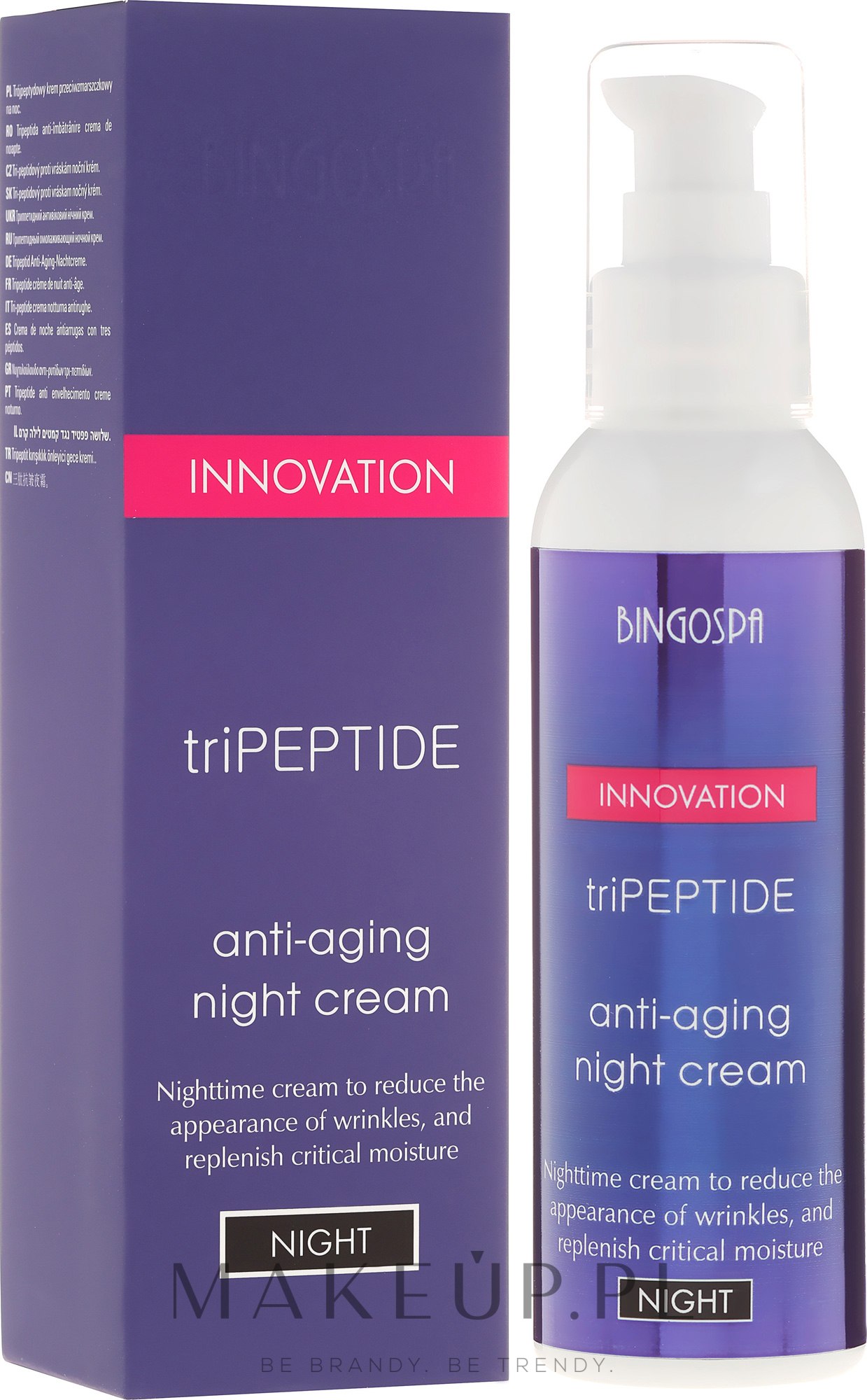 Przeciwstarzeniowy krem peptydowy do walki ze zmarszczkami na noc - BingoSpa Innovation TriPeptide Anti-Aging Night Cream — Zdjęcie 135 g