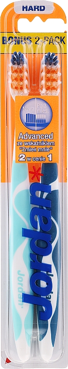 Szczoteczka do zębów, twarda, niebieska + niebieska - Jordan Advanced Toothbrush — Zdjęcie N1