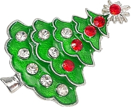 Srebrna broszka Choinka, zielona - Lolita Accessories — Zdjęcie N1
