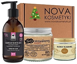 Kup Zestaw Świąteczne radości - Nova Kosmetyki Manufaktura (b/lot/250ml + scr/200ml + candle/1pcs)