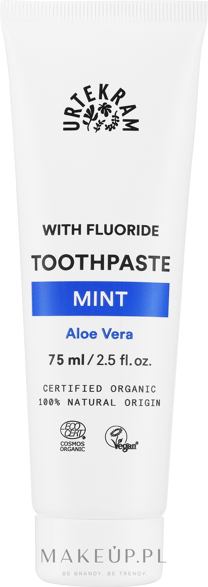 Organiczna miętowa pasta do zębów z aloesem - Urtekram Mint Toothpaste Organic — Zdjęcie 75 ml