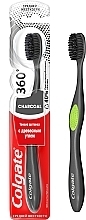 Kup Szczoteczka do zębów z węglem aktywnym, średnia twardość, czarno-zielona - Colgate 360 Charcoal Infused Toothbrush Medium Bristles