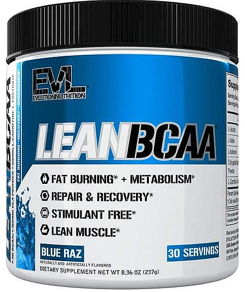 Aminokwasy Lean BCAA, jagody - EVLution Nutrition Lean BCAA Blue Raz — Zdjęcie N1