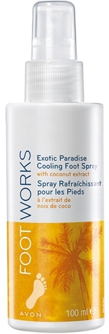 Orzeźwiający spray do stóp z ekstraktem z kokosa - Avon Foot Works Exotic Paradise Cooling Foot Spray