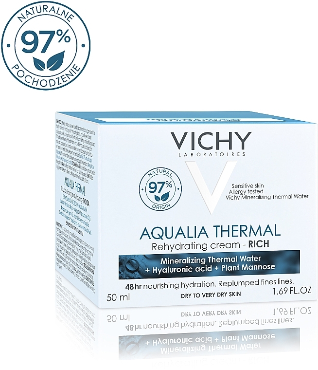 PRZECENA! Bogaty krem nawilżający na dzień Kwas hialuronowy - Vichy Aqualia Thermal Rich Cream * — Zdjęcie N3