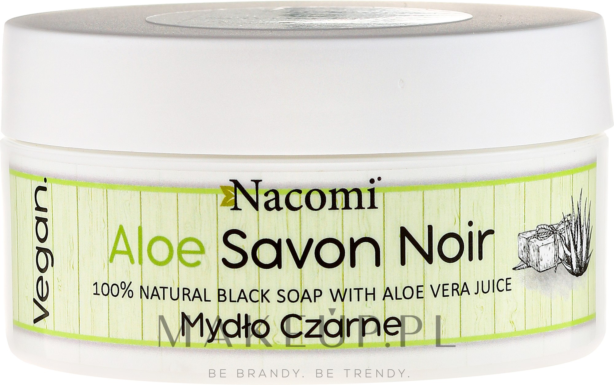100% naturalne mydło czarne z sokiem z aloesu - Nacomi Vegan Aloe Savon Noir — Zdjęcie 125 g