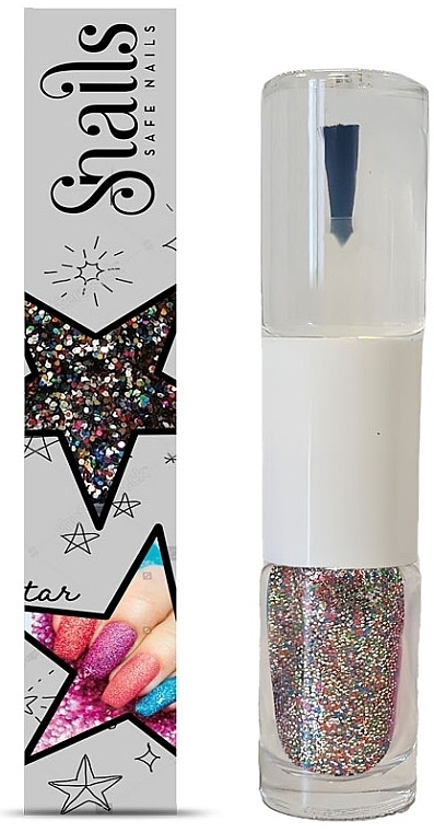 PRZECENA! Top do paznokci + brokat - Snails Magic Dust 2 In 1 Nail Glitter With Top Coat * — Zdjęcie N2