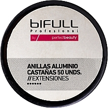 Kup Kółka do przedłużania włosów, brązowe, 50 szt. - Bifull Professional Brown Aluminum Rings