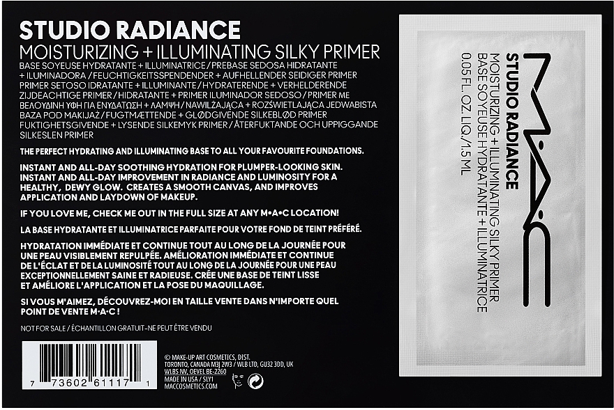 Nawilżający primer do twarzy - MAC Studio Radiance Moisturizing & Illuminating Silky Face Primer (próbka) — Zdjęcie N2