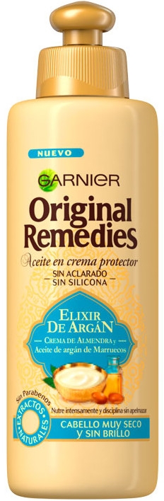 Krem z olejkiem arganowym do włosów suchych i matowych - Garnier Original Remedies Protective Cream Oil — Zdjęcie N1
