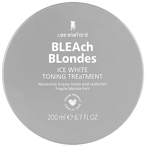 Maska tonująca do platynowego blondu - Lee Stafford BLEAch Blondes Ice White Toning Mask — Zdjęcie N1