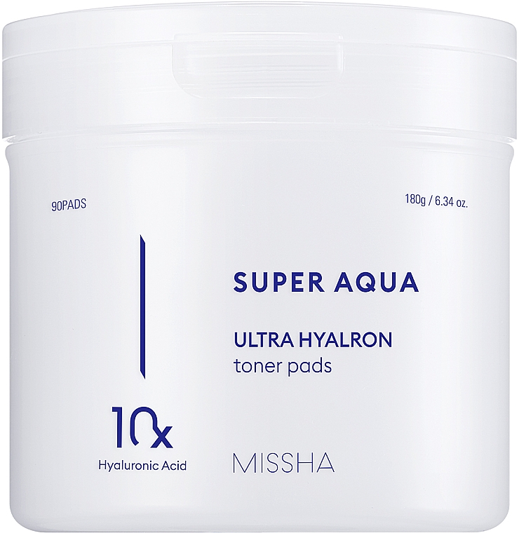 Nawilżające płatki do twarzy z kwasem hialuronowym - Missha Super Aqua Ultra Hyalron Toner Pads — Zdjęcie N1