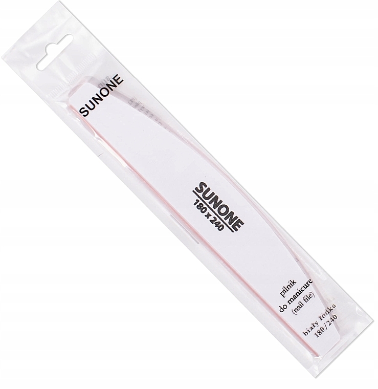 Pilnik do paznokci 180/240, półksiężyc, biały - Sunone Nail File — Zdjęcie N1