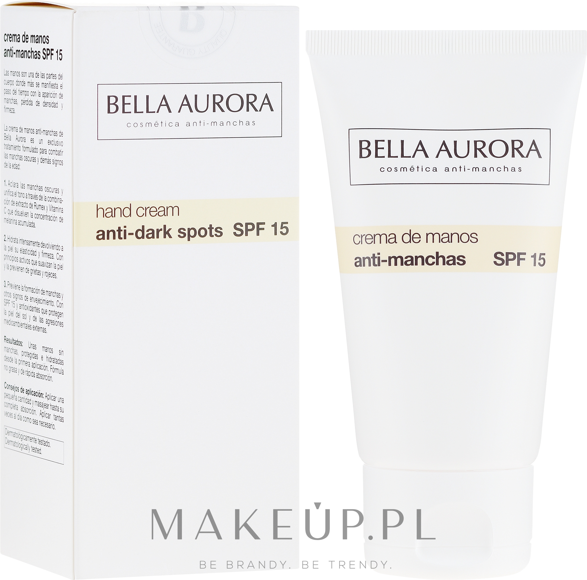 Przeciwpigmentacyjny krem do rąk SPF 15 - Bella Aurora M7 Anti-Dark Spots Hand Cream — Zdjęcie 75 ml