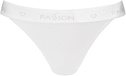 Bawełniane majtki typu tanga z szeroką gumką PS015, białe - Passion — Zdjęcie N3