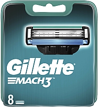 Wymienne wkłady do golenia z paskiem nawilżającym, 8 szt. - Gillette Mach3 — Zdjęcie N2