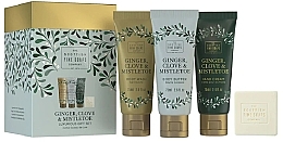 Zestaw - Scottish Fine Soaps Ginger, Clove & Mistletoe Luxurious Gift Set (b/wash/75ml + b/but/75ml + h/cr/75ml + soap/40g) — Zdjęcie N1
