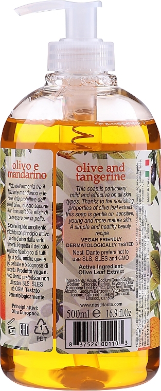 Mydło w płynie z oliwą z oliwek i mandarynką - Nesti Dante Olive and Tangerine Soap — Zdjęcie N2