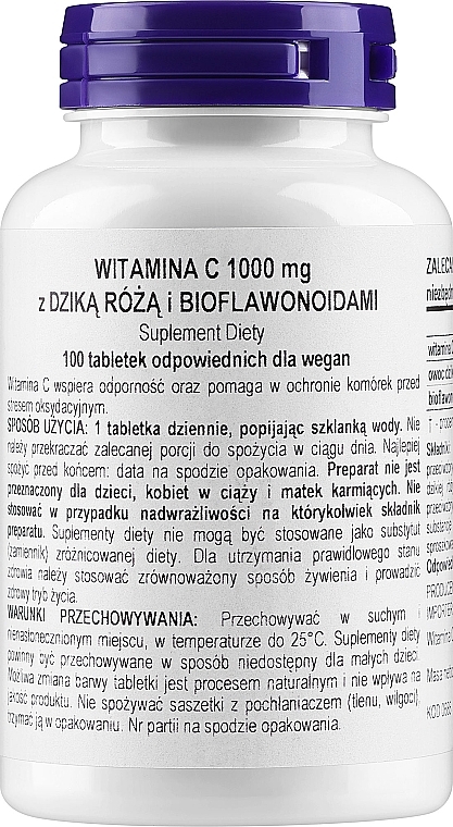 Witamina C-1000 + dzika róża + bioflawonoidy - Now Foods c-1000 With Rose Hips & Bioflavonoids  — Zdjęcie N2