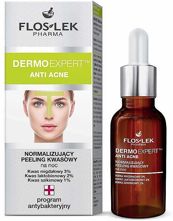 PRZECENA! Peeling kwasowy normalizujący na noc - Floslek Dermo Expert Anti Acne Peeling * — Zdjęcie N2