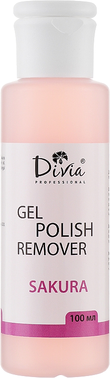 Zmywacz do paznokci żelowych z wyciągiem z kwiatu wiśni - Divia Gel Nail Remover — Zdjęcie N1