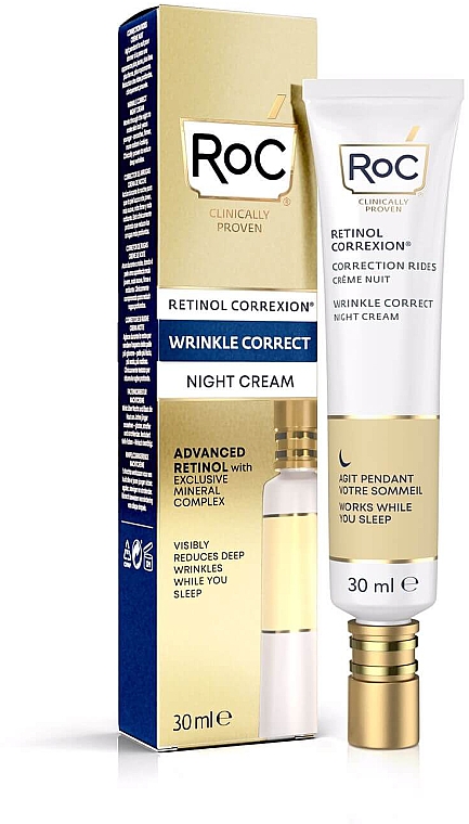 Krem pod oczy na noc z retinolem - Roc Retinol Correxion Wrinkle Correct Night Cream — Zdjęcie N1