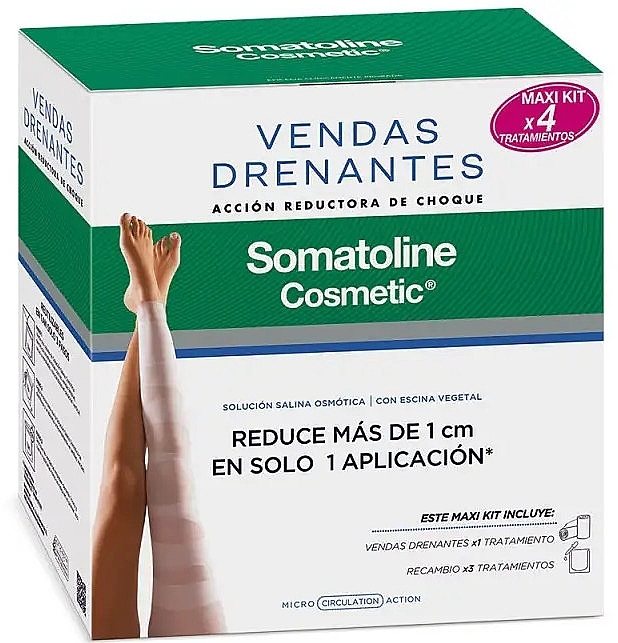 Zestaw opatrunków do drenażu - Somatoline Cosmetic Vendas Drenantes 4 Tratamientos — Zdjęcie N1