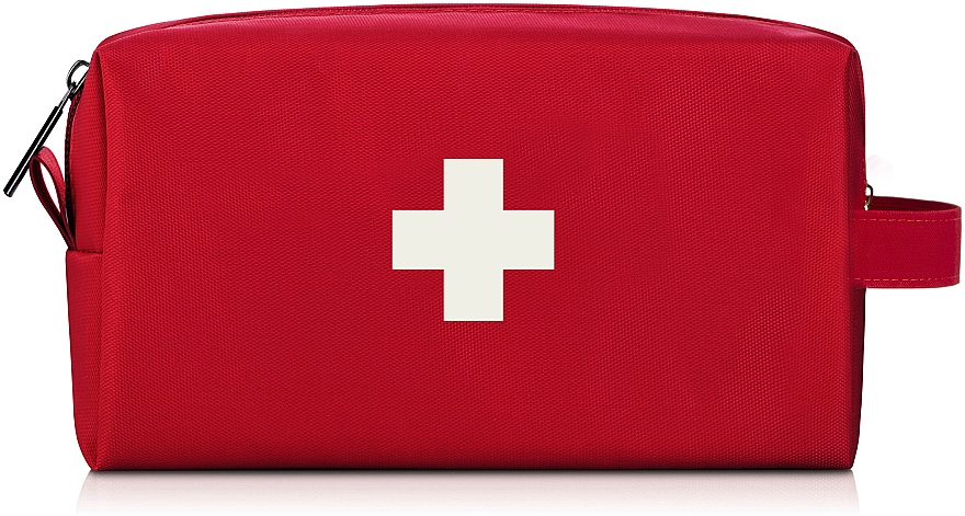 Apteczka pierwszej pomocy, zestaw podróżny czerwony, 24x14x8 cm - MAKEUP First Aid Kit Bag M