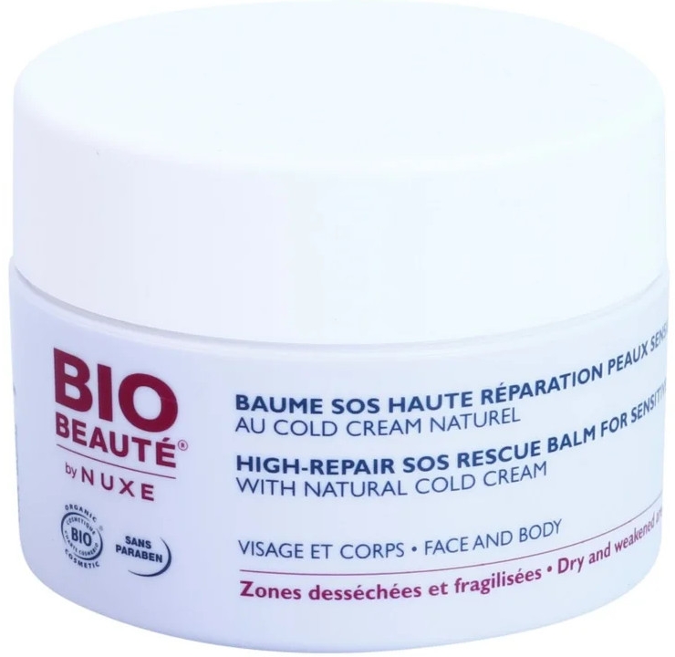 Wysoko naprawczy balsam SOS do twarzy i ciała do skóry wrażliwej z naturalnym Cold Cream - Nuxe Bio Beaute High Nutrition SOS Rescue Balm — Zdjęcie N1