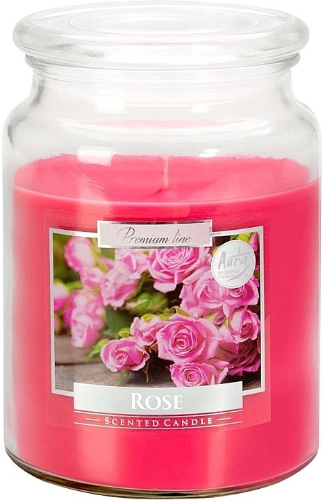 Świeca zapachowa premium w szkle Róża - Bispol Premium Line Aura Scented Candle Rose — Zdjęcie N1