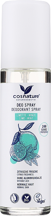 Dezodorant w sprayu Limonka i mięta - Cosnature — Zdjęcie N1