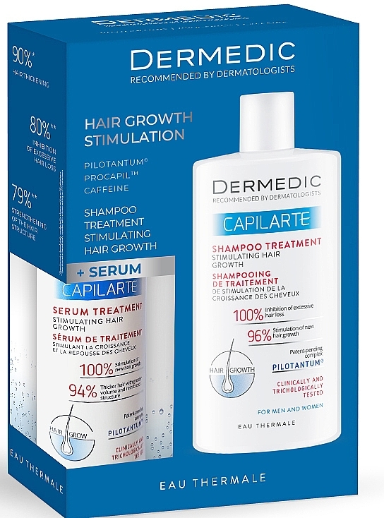 Zestaw - Dermedic Capilarte Hair Growth Stimulation (shm/300ml + serum/150ml) — Zdjęcie N1