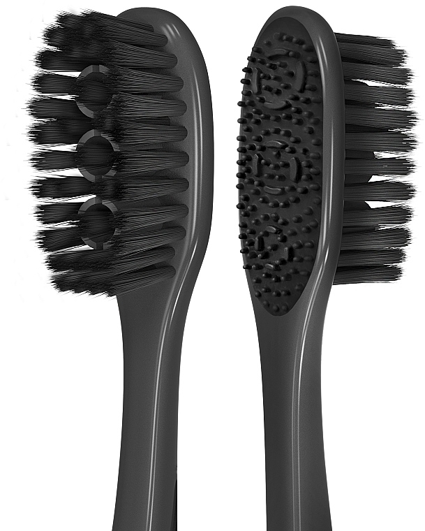 Szczoteczka do zębów z węglem aktywnym, średnia twardość, czarno-zielona - Colgate 360 Charcoal Infused Toothbrush Medium Bristles — Zdjęcie N4