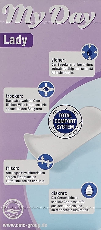 Wkładki na nietrzymanie moczu dla kobiet, 28 szt - My Day Lady Ultra Mini Protecteurs Absorbants — Zdjęcie N3
