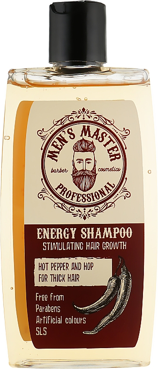 Szampon stymulujący wzrost włosów z czerwonej papryki, kofeiny i chmielu - Man's Master — Zdjęcie N2