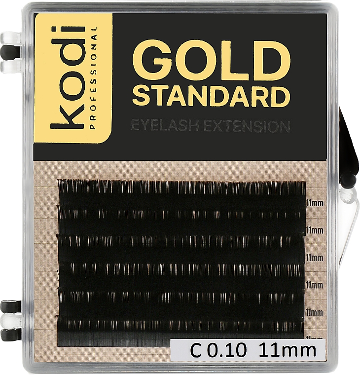 Sztuczne rzęsy Gold Standart C 0.10 (6 rzędów: 11 mm) - Kodi Professional — Zdjęcie N1